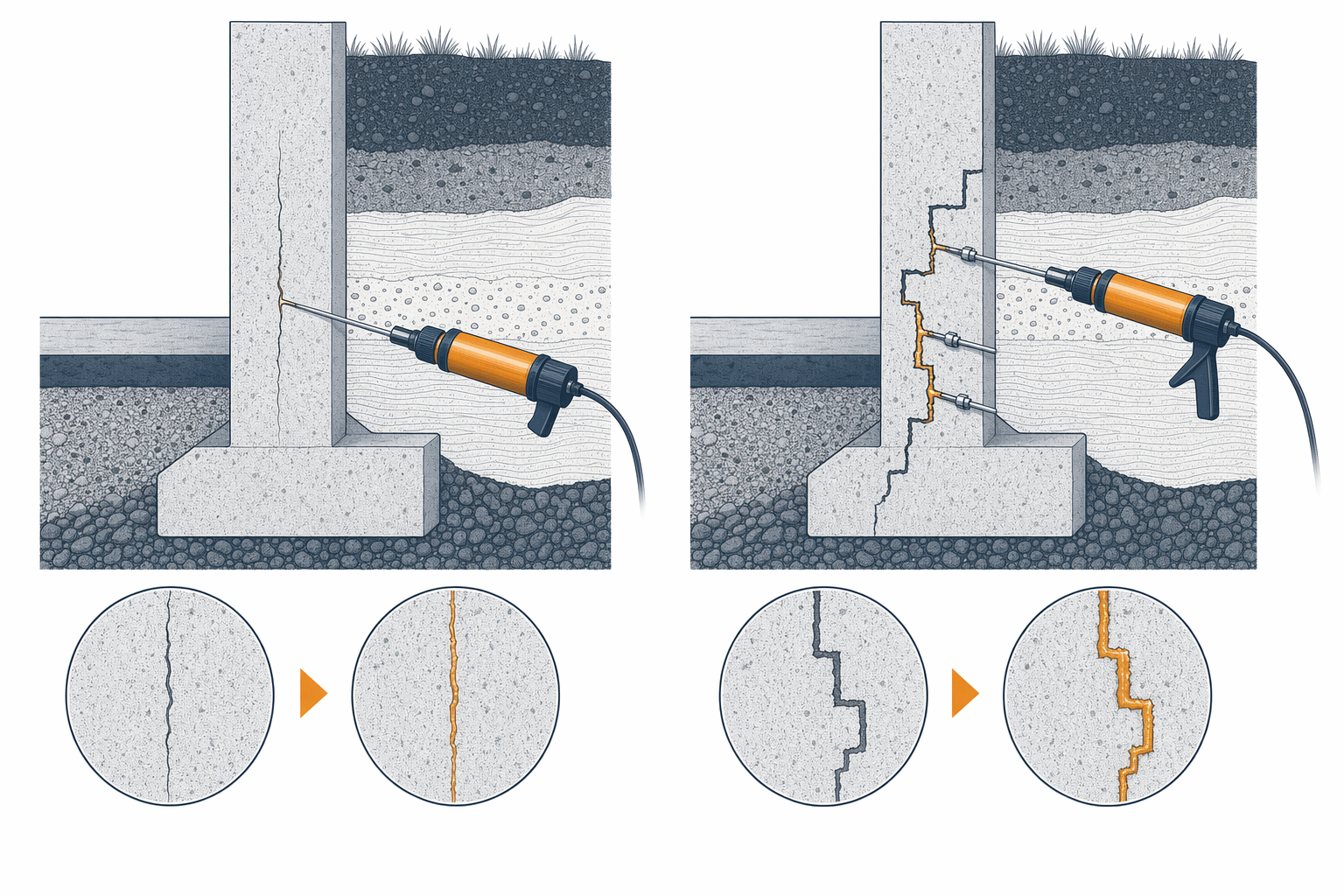 Illustration for Foundation crack repair