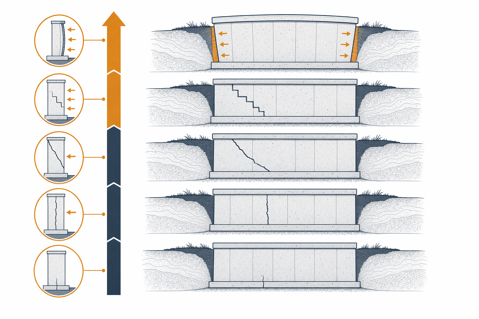 Illustration for Foundation warning signs, from hairline to serious