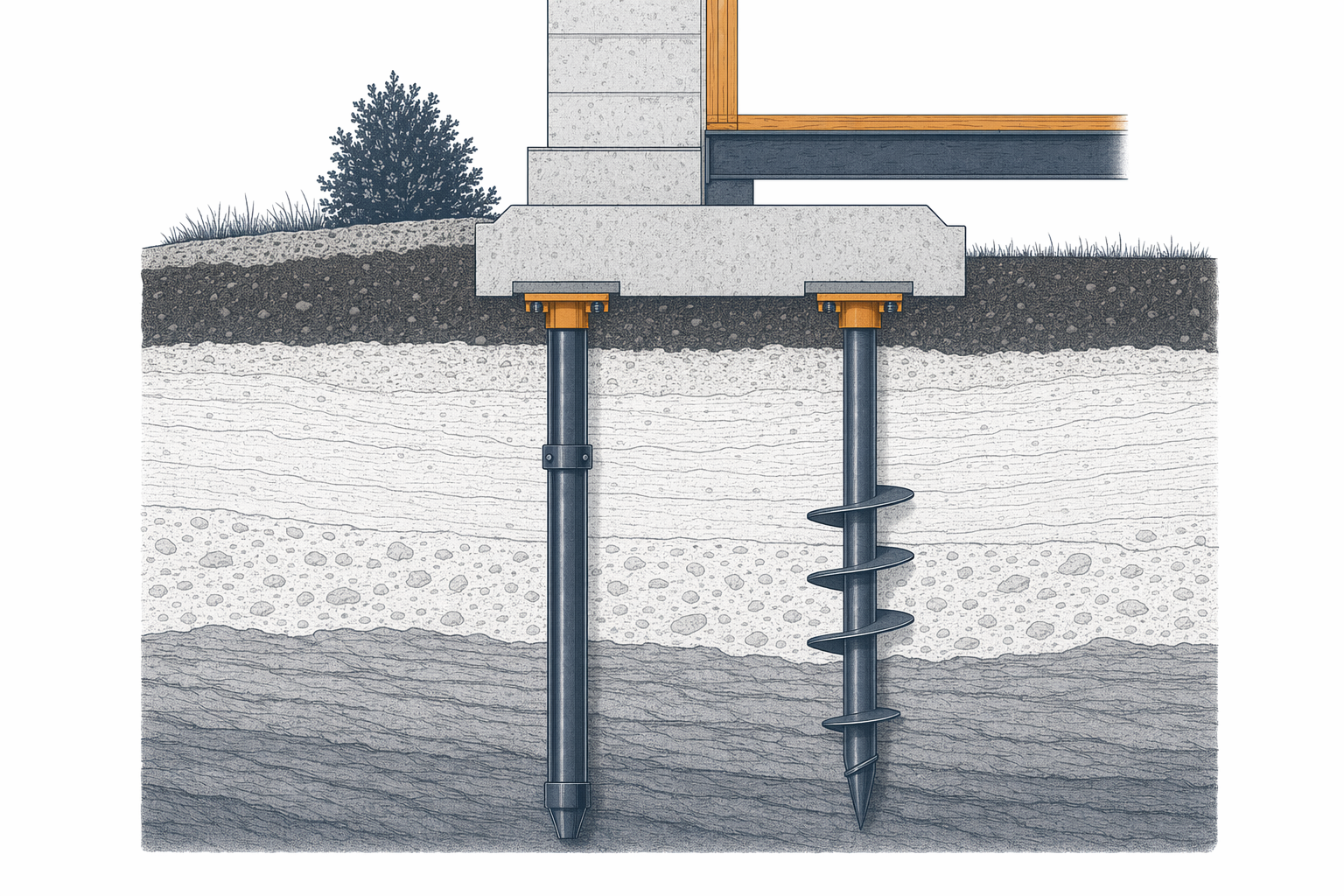 Illustration for Piering & underpinning