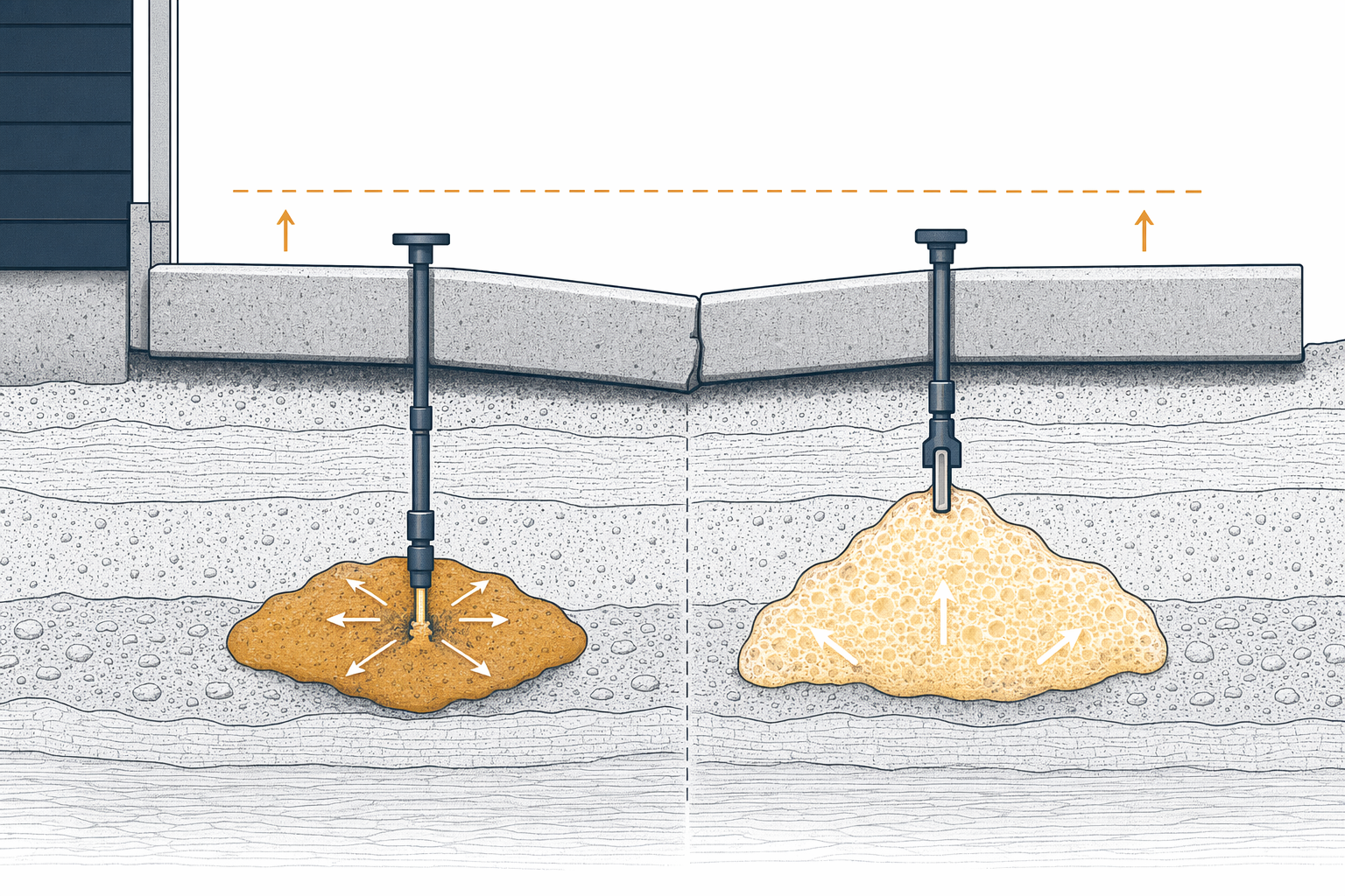 Illustration for Slabjacking & concrete leveling